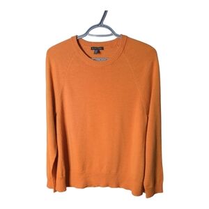 Eileen Fisher Orange Long‎ Sleeve Lightweight Wool Sweater XXS Oversized